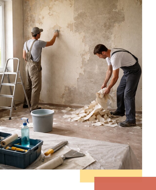 Снятие старых обоев в Реже быстро и качественно