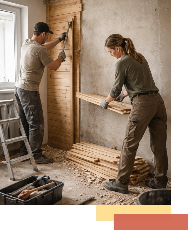 Демонтаж вагонки со стен в Реже — профессиональный демонтаж