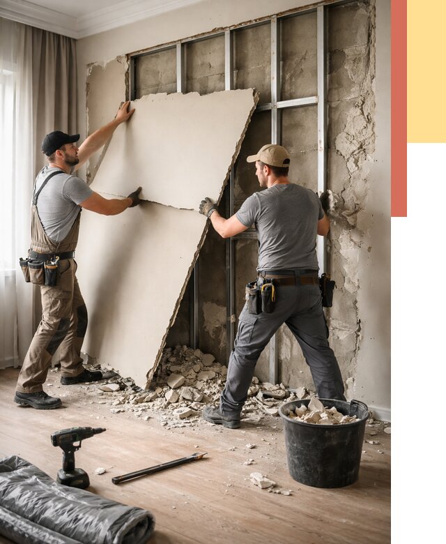 Демонтаж гипсокартона со стен в Реже от 383 руб. — услуги демонтажа | ОТДЕЛОЧНИК-Реж