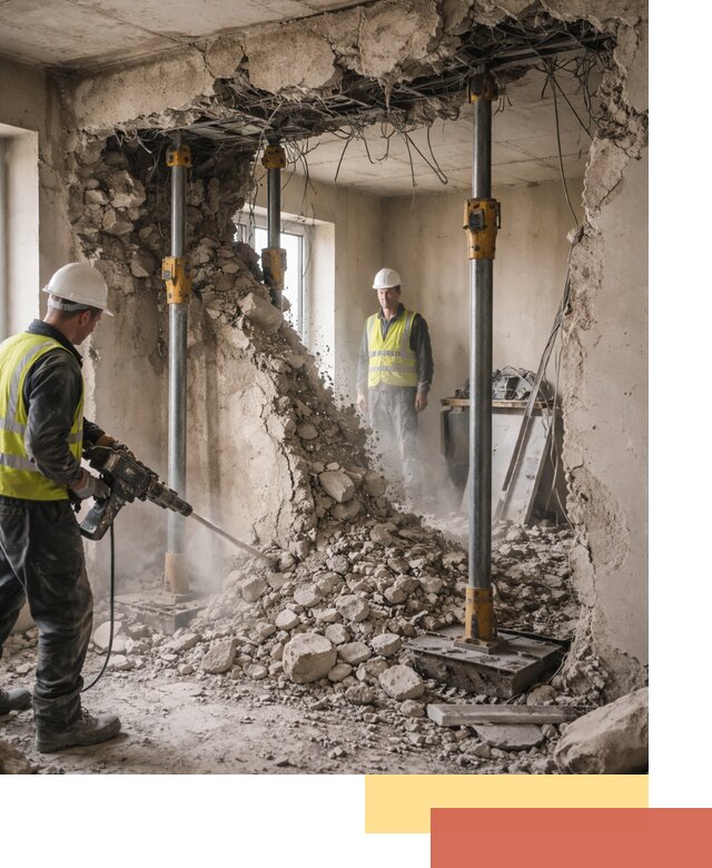 Снос несущих стен в Реже с гарантией безопасности и качества