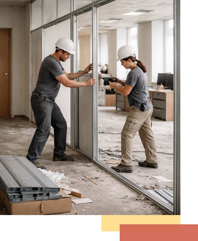 Демонтаж алюминиевых перегородок в Реже быстро и аккуратно