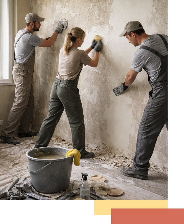 Очистка стен от клея и грунтовки в Реже качественно и быстро