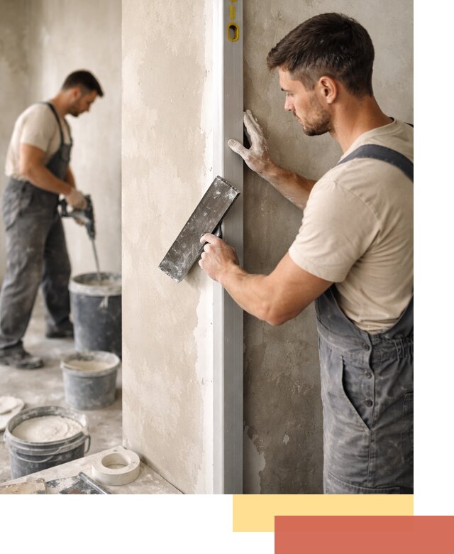 Выведение углов стен в Реже: монтаж и оштукатуривание