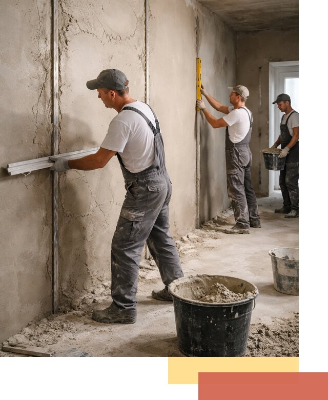 Штукатурка стен по маякам в Реже — точная и ровная поверхность