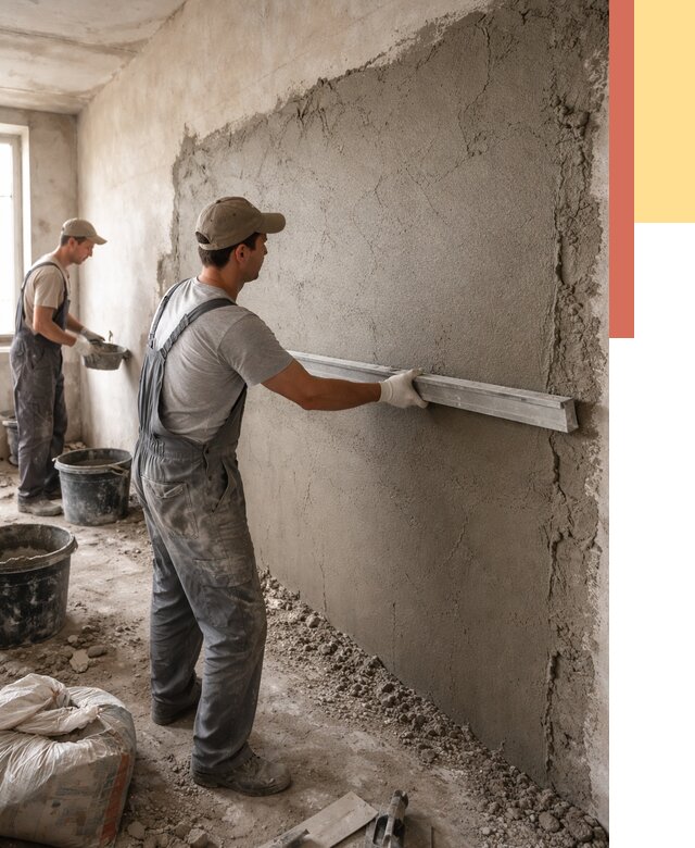 Цементная штукатурка стен в Реже от 4929 руб/м2 — быстро и недорого | ОТДЕЛОЧНИК-Реж