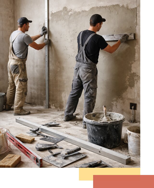 Профессиональная штукатурка стен под плитку в Реже