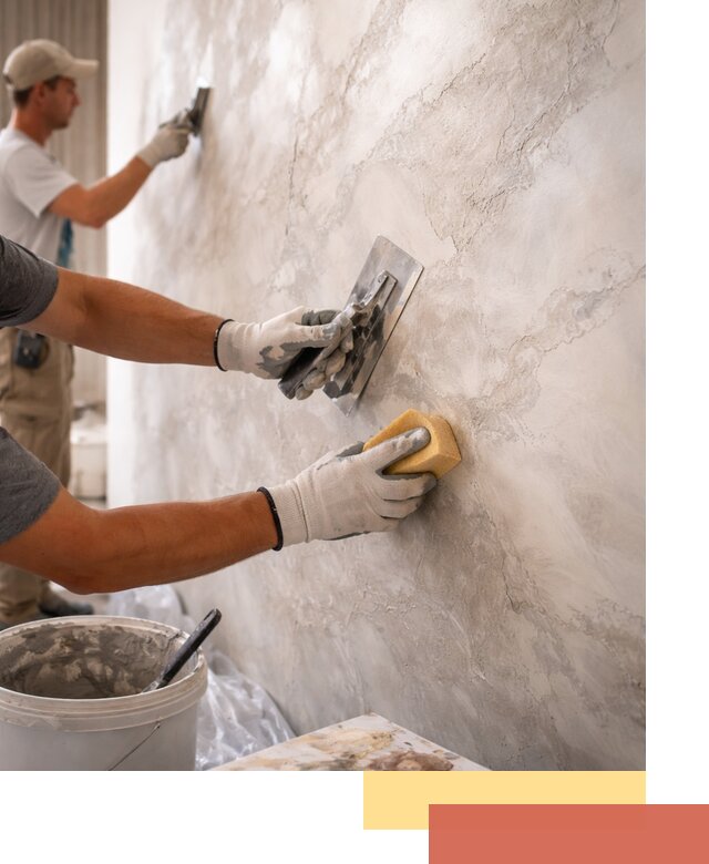 Декоративная штукатурка под мрамор в Реже для стен и потолков