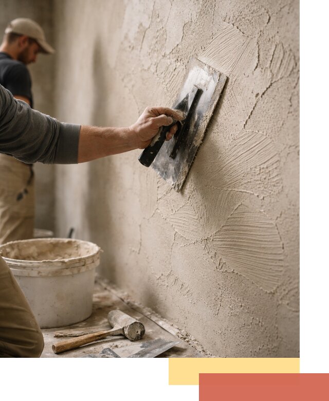 Фактурная штукатурка стен в Реже — монтаж, отделка, реставрация