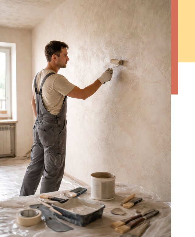 Нанесение лессирующей краски по декоративке в Реже от 1917 руб. | ОТДЕЛОЧНИК-Реж