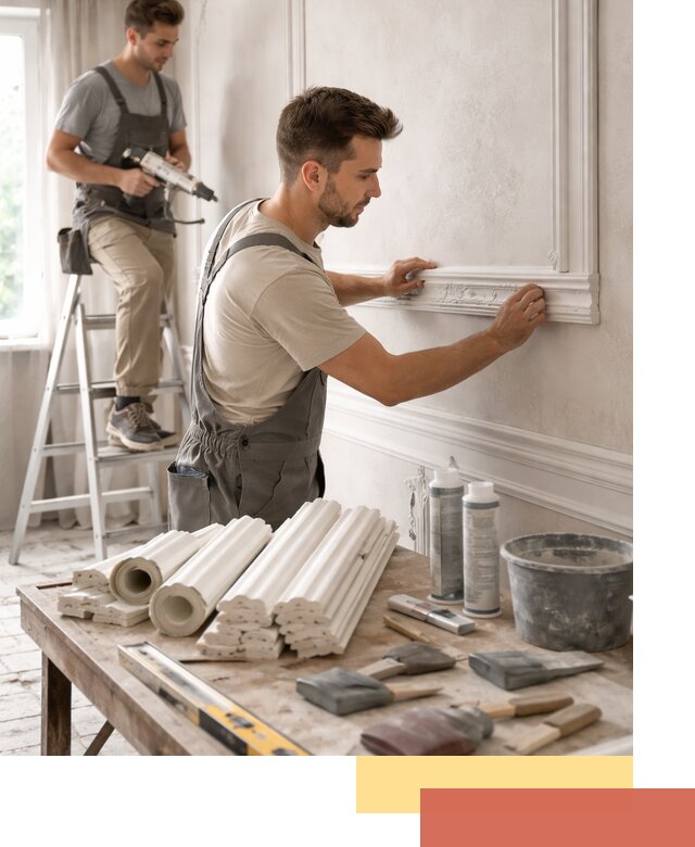 Монтаж лепнины на стены в Реже профессионально и качественно