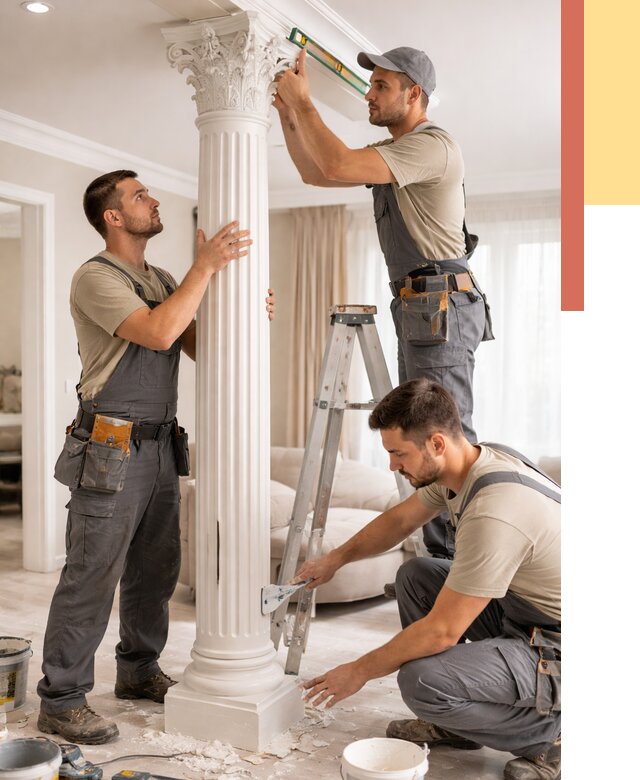 Установка декоративных колонн в Реже от 13144 руб. под ключ | ОТДЕЛОЧНИК-Реж