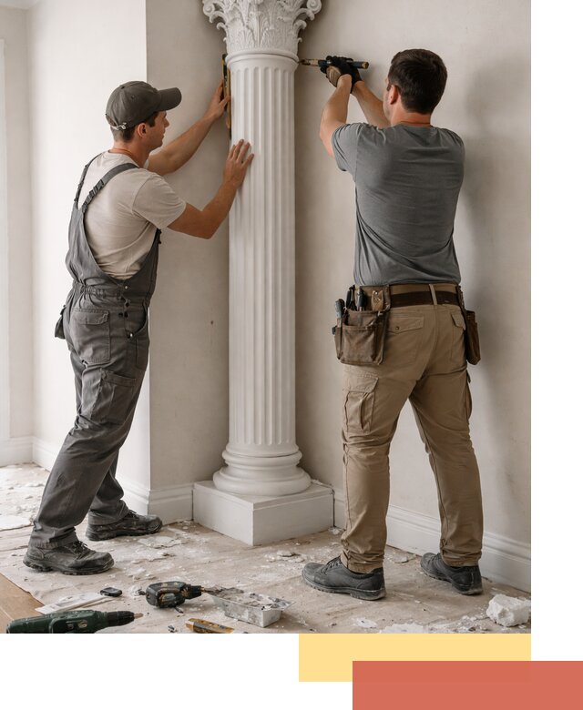 Установка декоративных колонн в Реже под ключ