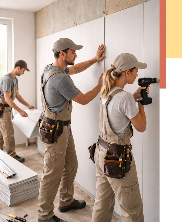 Монтаж ПВХ панелей на стены в Реже от 493 руб/м2 — быстро и недорого | ОТДЕЛОЧНИК-Реж