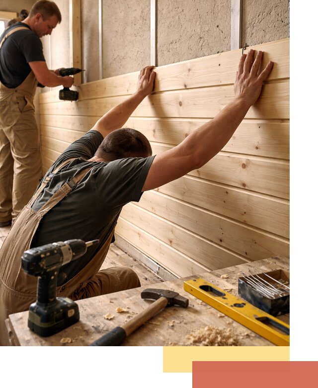 Монтаж деревянной вагонки на стены в Реже быстро и качественно