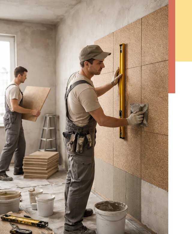 Монтаж пробковых панелей на стены в Реже от 3834 руб. — ОТДЕЛОЧНИК-Реж