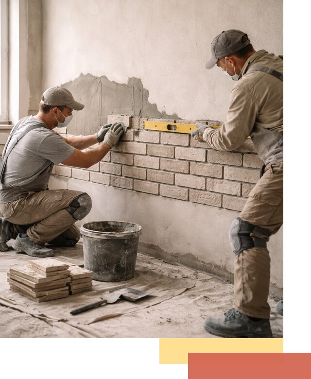 Монтаж декоративного кирпича профессионально в Реже