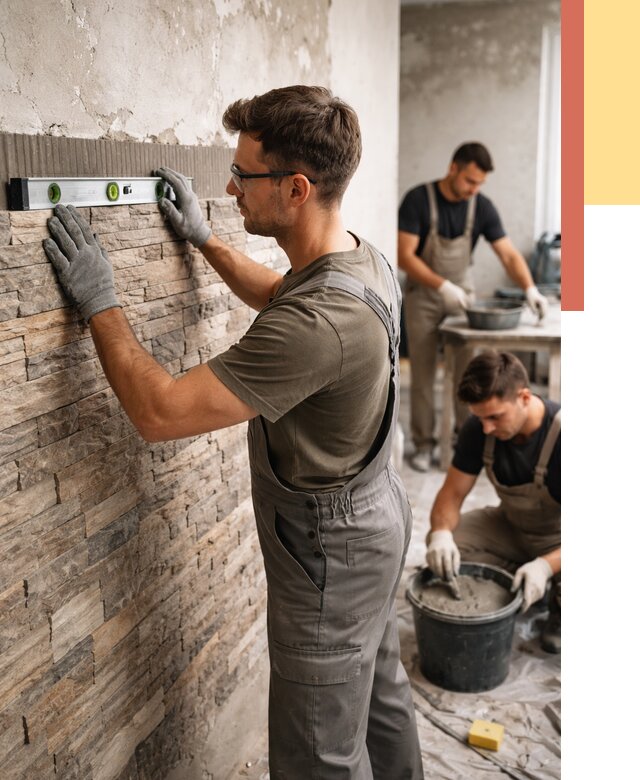 Монтаж искусственного камня в Реже от 4929 руб. под ключ | ОТДЕЛОЧНИК-Реж