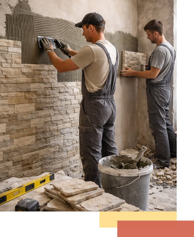 Монтаж искусственного камня в Реже — облицовка стен и фасадов