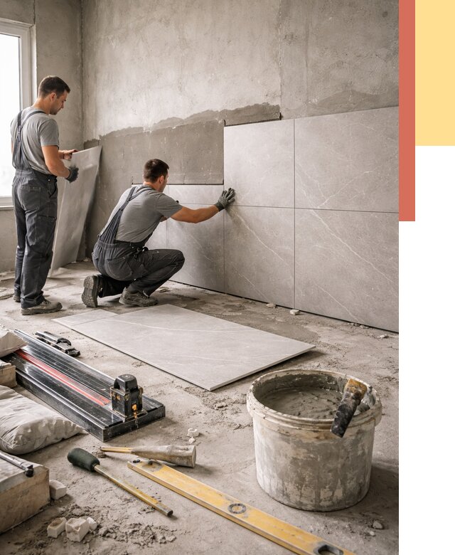 Облицовка стен керамогранитом в Реже от 4600 руб./м² — услуги под ключ | ОТДЕЛОЧНИК-Реж