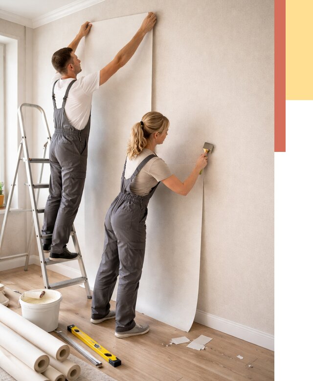 Поклейка флизелиновых обоев в Реже от 6572 руб. | Быстро и недорого — ОТДЕЛОЧНИК-Реж