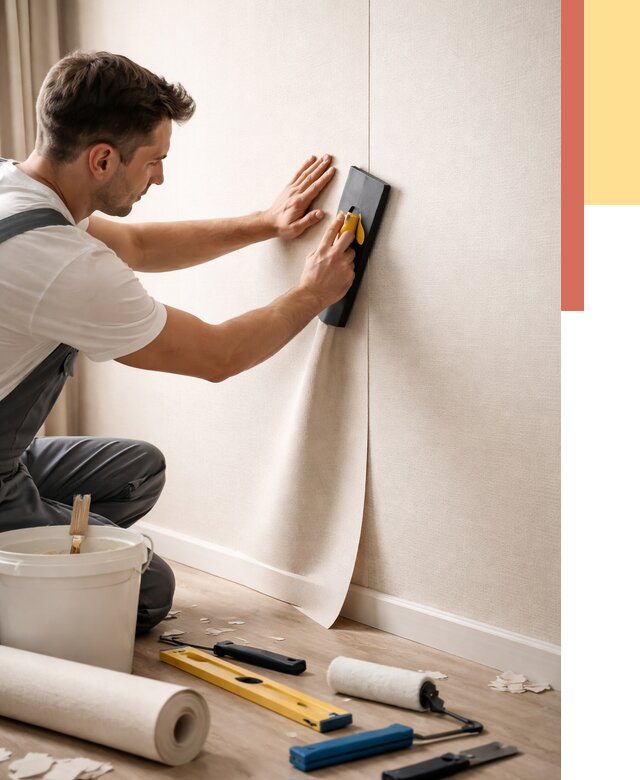 Поклейка виниловых обоев в Реже от 4929 руб. | Быстро и недорого — ОТДЕЛОЧНИК-Реж