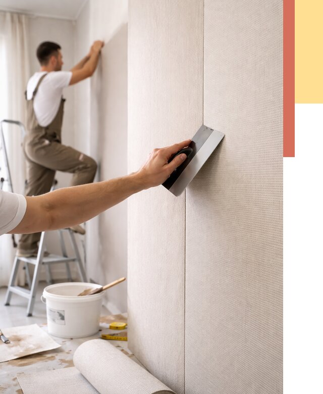 Поклейка текстильных обоев в Реже от 4929 руб. под ключ | ОТДЕЛОЧНИК-Реж