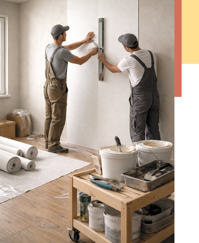 Поклейка стеклообоев в Реже от 7119 руб. за м2 — быстро и недорого | ОТДЕЛОЧНИК-Реж