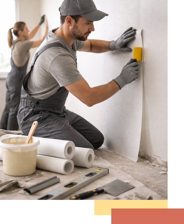 Поклейка стеклообоев профессионально в Реже