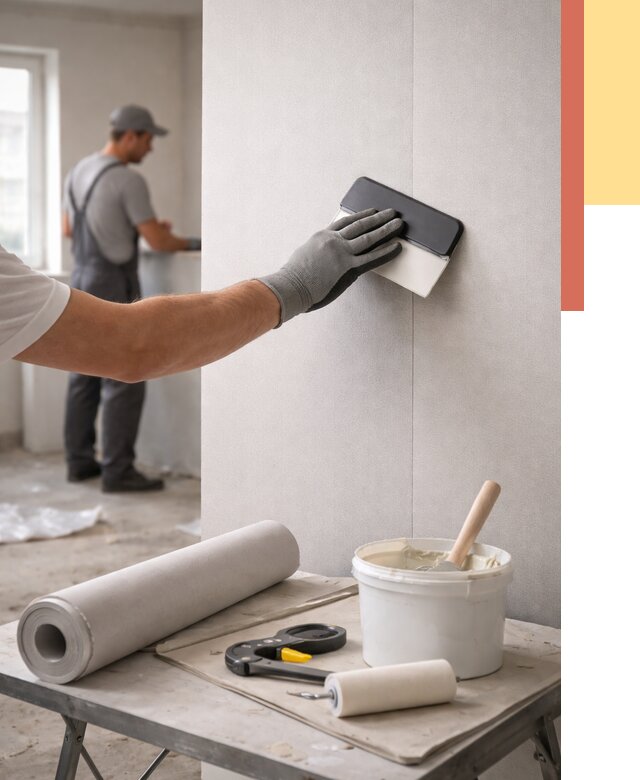 Поклейка обоев под покраску в Реже от 3834 руб. за м2 | ОТДЕЛОЧНИК-Реж