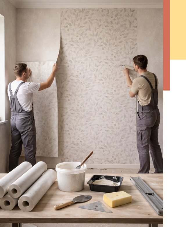 Поклейка обоев с подбором рисунка в Реже от 3834 руб. | ОТДЕЛОЧНИК-Реж - быстро и недорого