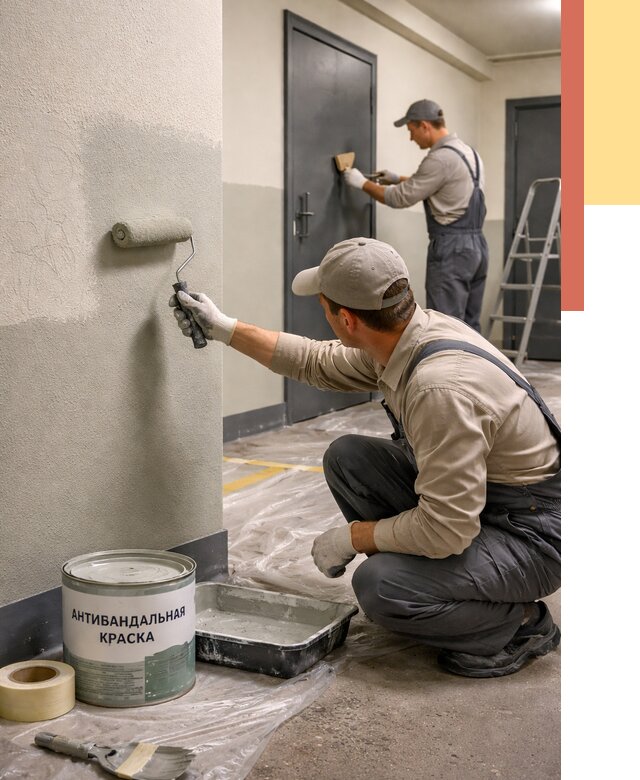 Покраска стен антивандальной краской в Реже от 4929 руб./м² под ключ | ОТДЕЛОЧНИК-Реж