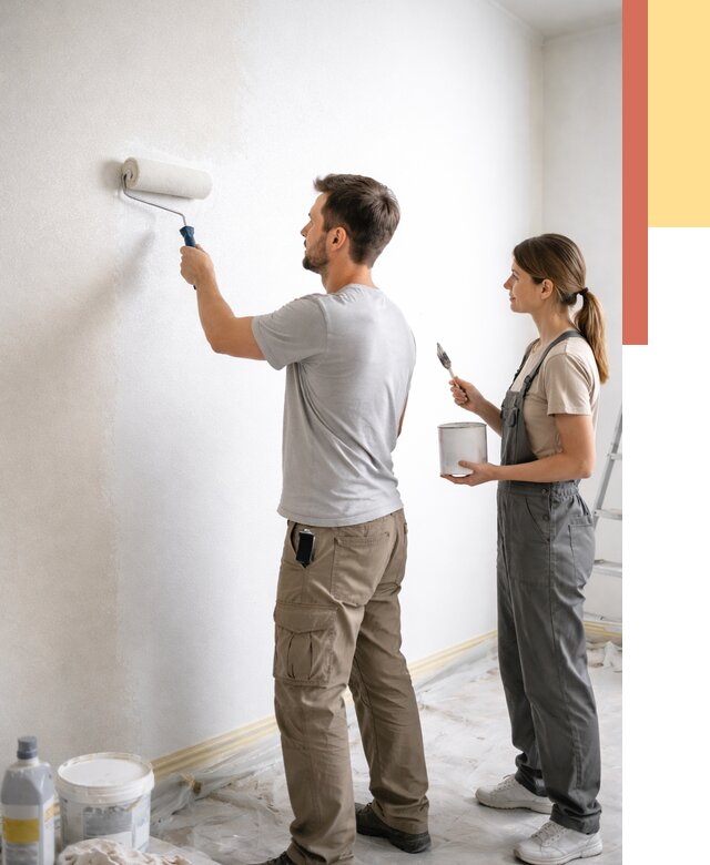 Окраска стен по стеклохолсту в Реже от 4929 руб/м² под ключ | ОТДЕЛОЧНИК-Реж