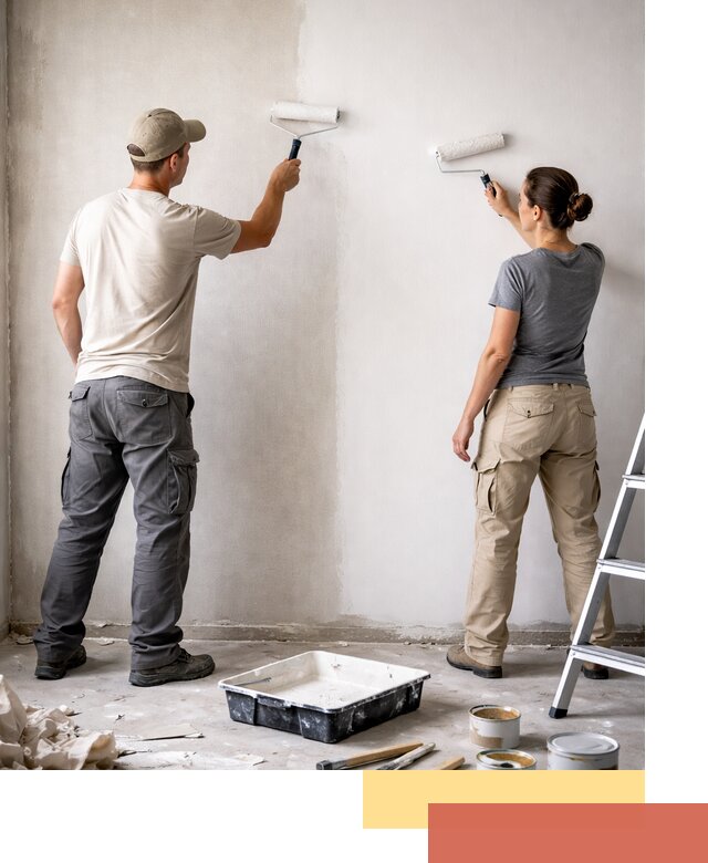 Окраска стен по стеклохолсту в Реже качественно и долговечно