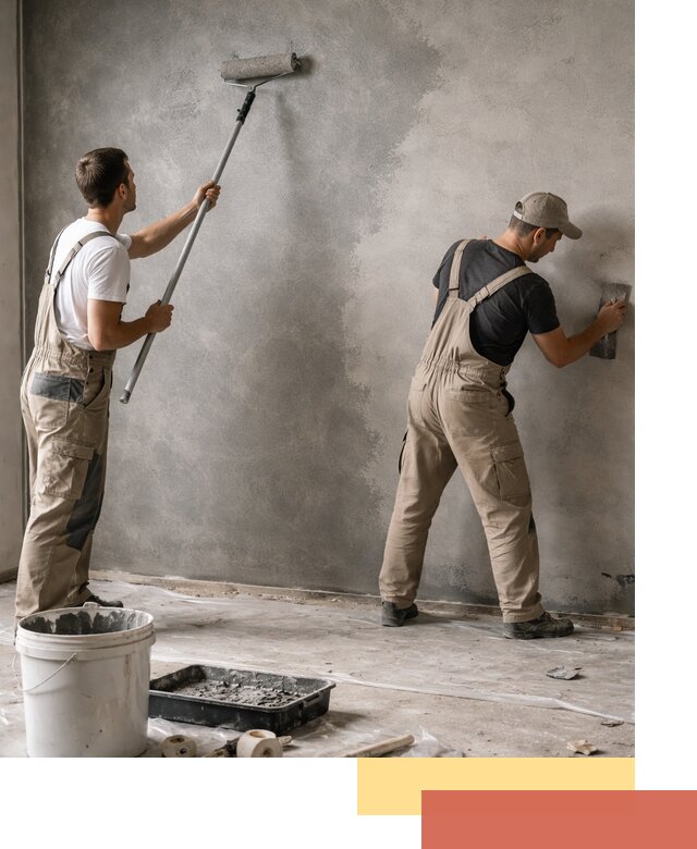 Покраска стен под бетон в Реже профессионально и недорого