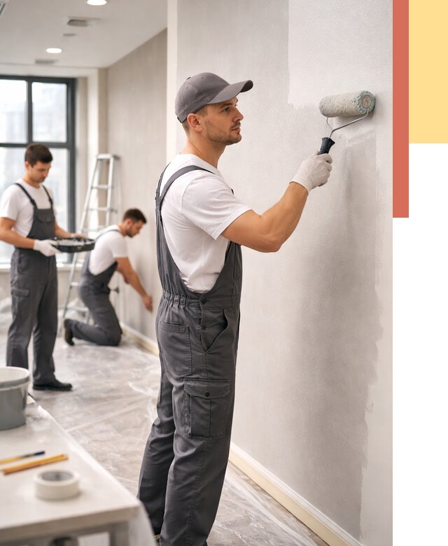 Покраска стен в офисе в Реже от 9310 руб. — быстро и недорого | ОТДЕЛОЧНИК-Реж