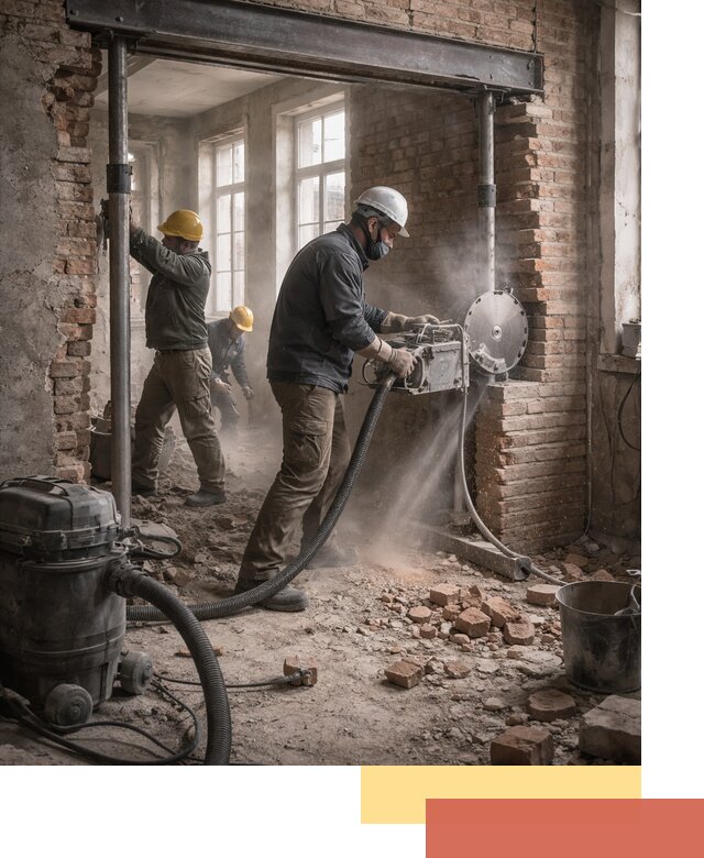 Прорезка проема в стене под дверной или оконный проем в Реже