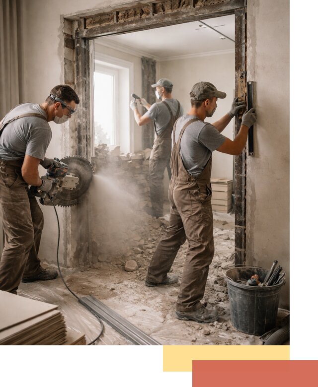 Расширение дверного проема под установку новой двери в Реже