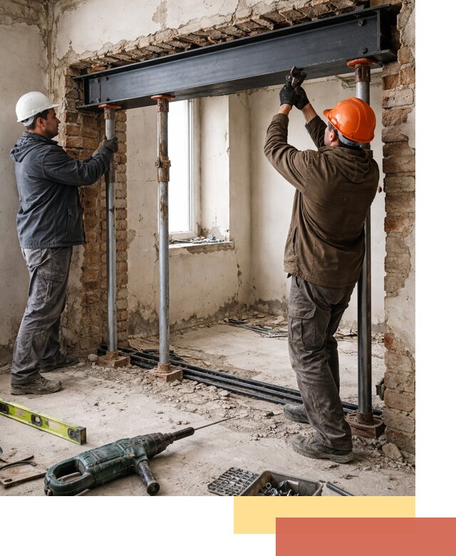 Усиление проема в стене в Реже для расширения и безопасности