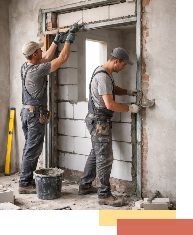 Закладка дверного проема под ключ в Реже: демонтаж, монтаж, отделка