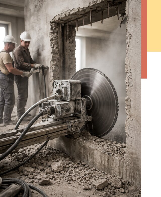 Алмазная резка проемов в Реже от 4929 руб. быстро и недорого | ОТДЕЛОЧНИК-Реж