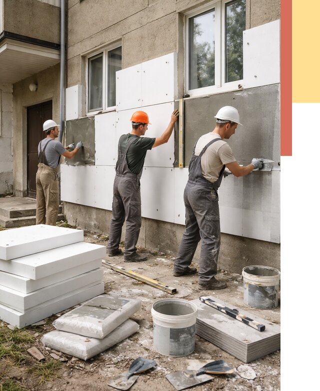 Утепление стен пенопластом в Реже от 1917 руб. — недорого и под ключ | ОТДЕЛОЧНИК-Реж