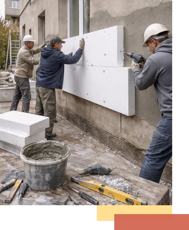 Утепление наружных стен пенопластом в Реже