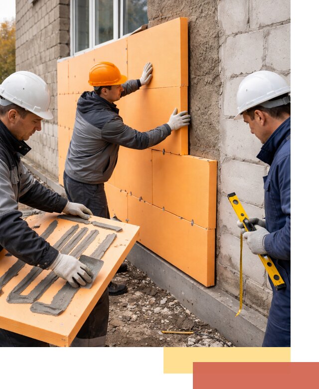 Утепление фасада пеноплексом под ключ в Реже