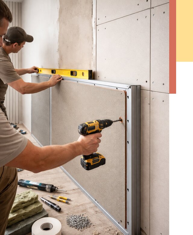 Шумоизоляция стен панелями ЗИПС в Реже от 2410 руб./м² под ключ | ОТДЕЛОЧНИК-Реж