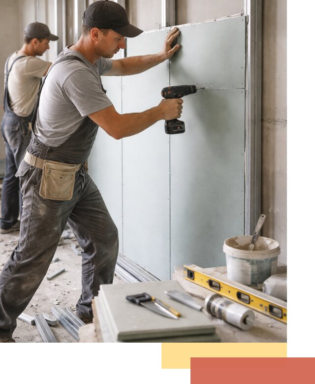 Кладка влагостойких перегородок ПГП в Реже