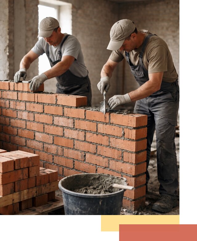 Кладка кирпичных перегородок под ключ в Реже