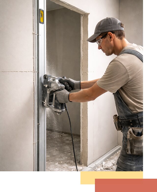 Устройство дверного проема в перегородке в Реже