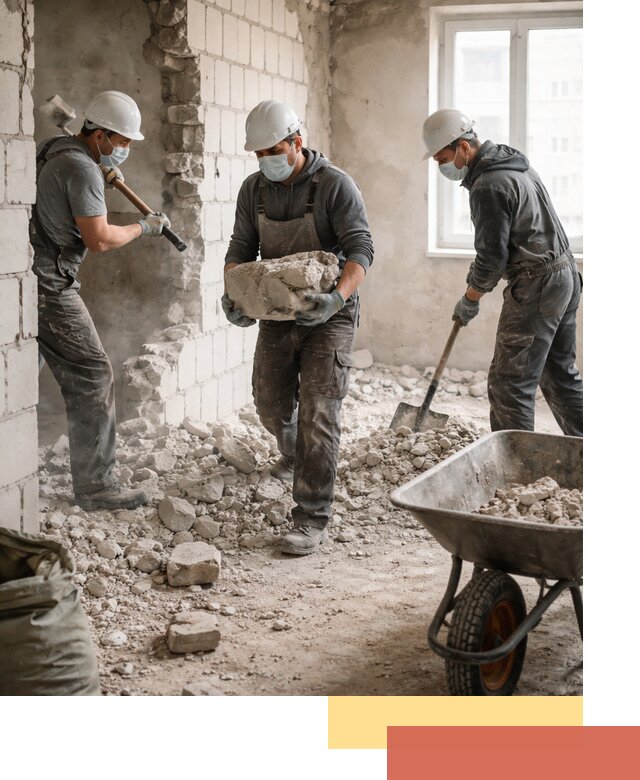 Демонтаж блочных перегородок в Реже быстро и аккуратно