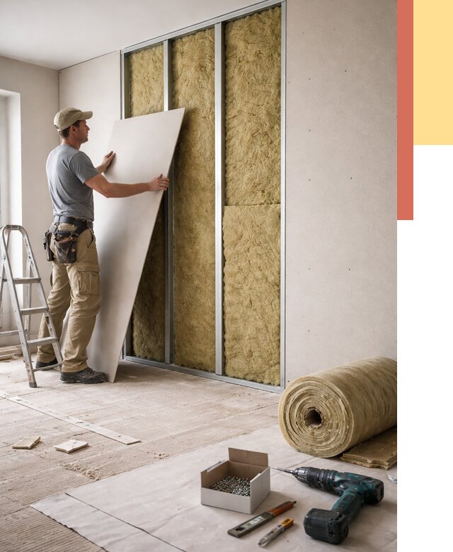 Перегородка из гипсокартона с шумоизоляцией в Реже от 3417 руб. | ОТДЕЛОЧНИК-Реж