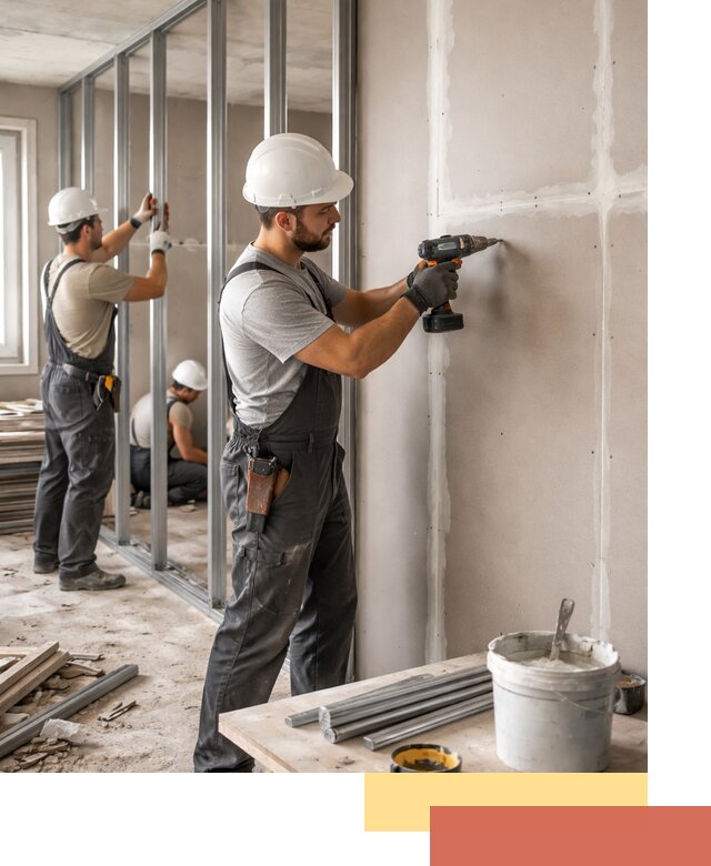 Перегородки из огнестойкого гипсокартона в Реже под ключ